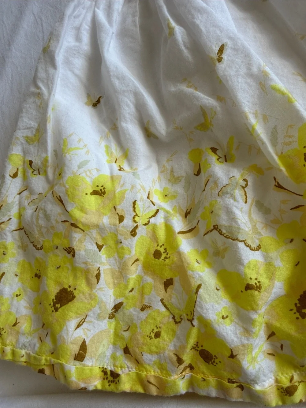 GAP Girls White Dress with Yellow Floral Ombre 3-6 months